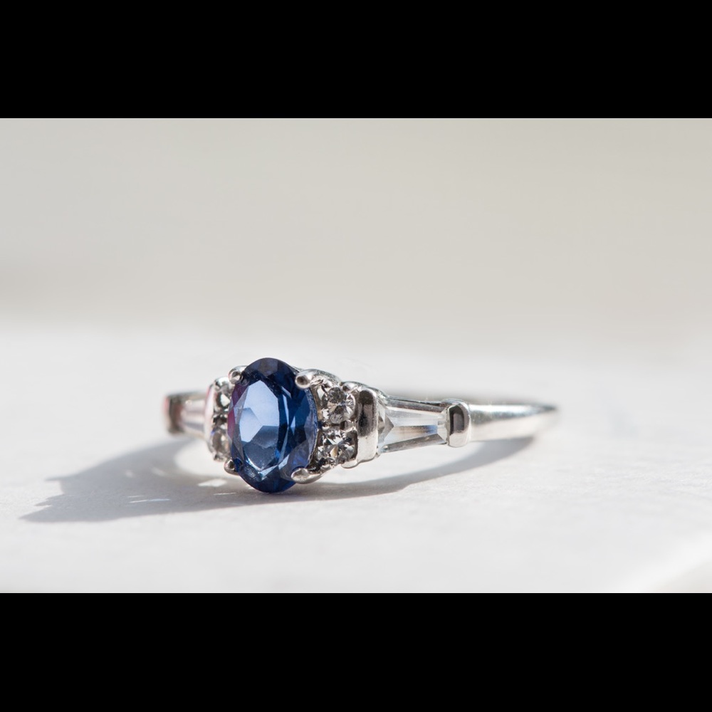 Sapphire and White Gold Ring